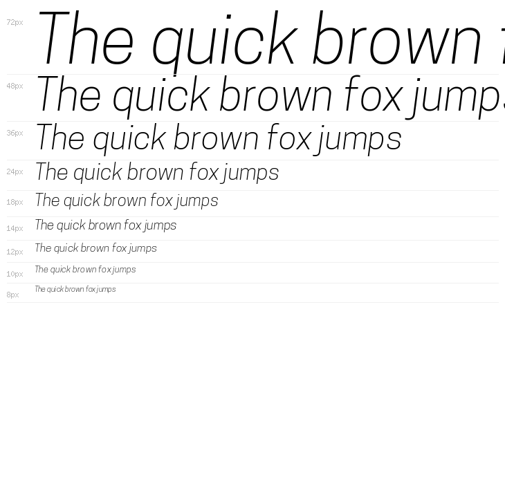 Tanohe Sans Light Italic Waterfall