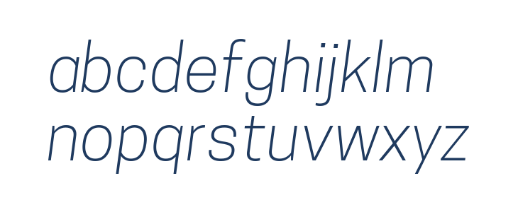 Tanohe Sans Light Italic Lowercase