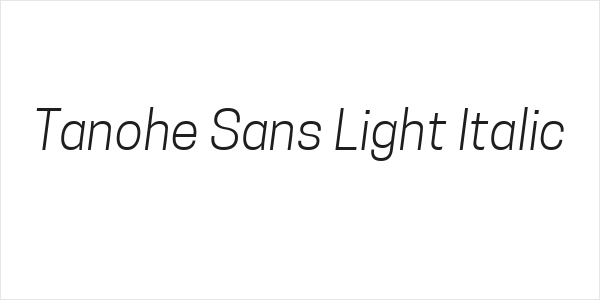 Tanohe Sans Light Italic Logo