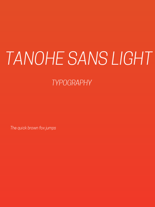 Tanohe Sans Light Italic Poster