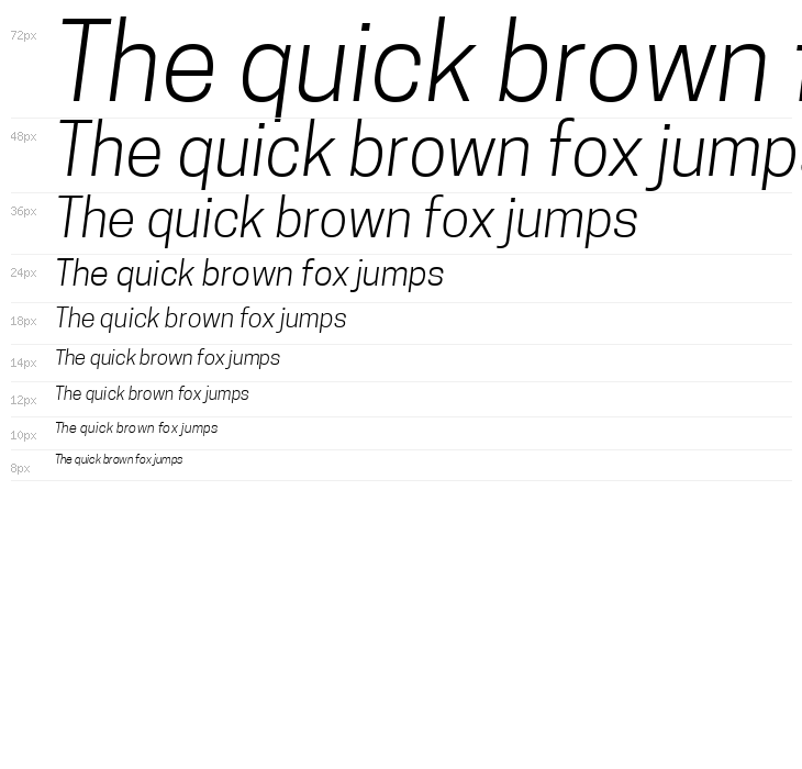 Tanohe Sans Light Italic Waterfall