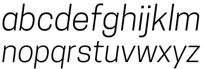 Tanohe Sans Light Italic Font LOWERCASE