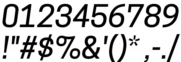 Tanohe Sans Medium Italic Font OTHER CHARS