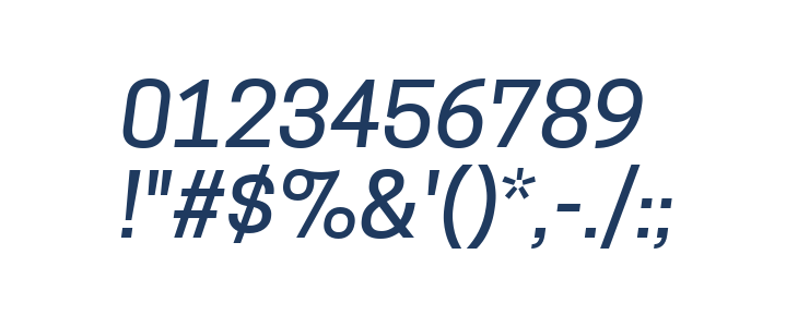 Tanohe Sans Medium Italic Other Characters