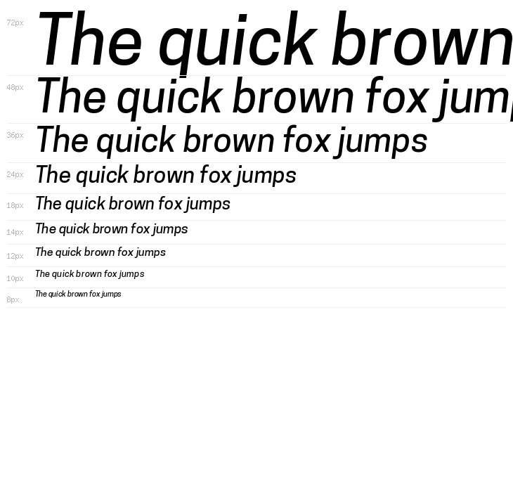 Tanohe Sans Medium Italic Waterfall