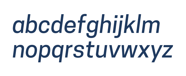 Tanohe Sans Medium Italic Lowercase