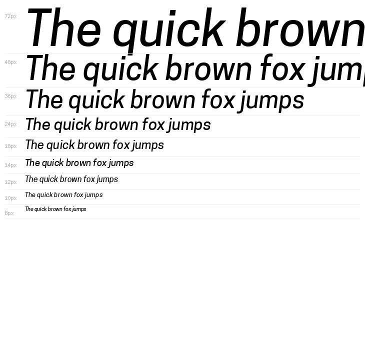 Tanohe Sans Medium Italic Waterfall