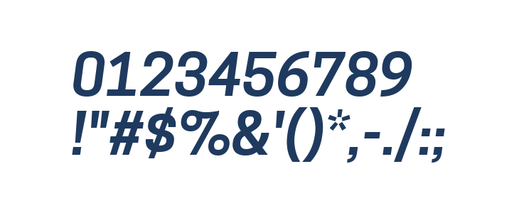 Tanohe Sans SemiBold Italic Other Characters