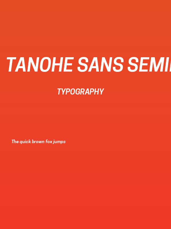Tanohe Sans SemiBold Italic Poster