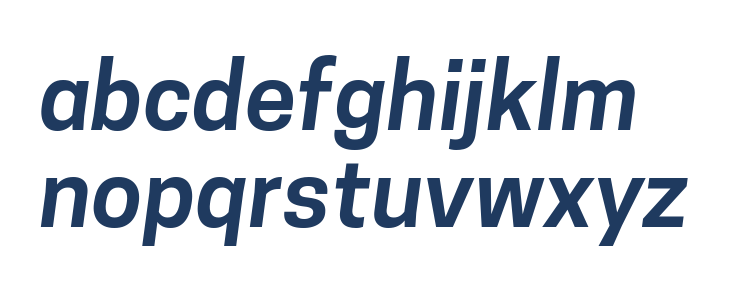 Tanohe Sans SemiBold Italic Lowercase