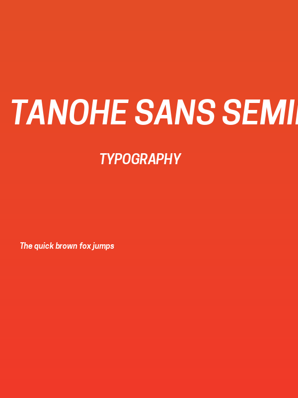 Tanohe Sans SemiBold Italic Poster