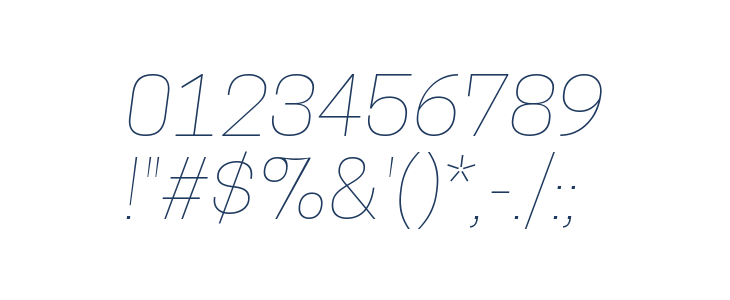 Tanohe Sans Thin Italic Other Characters