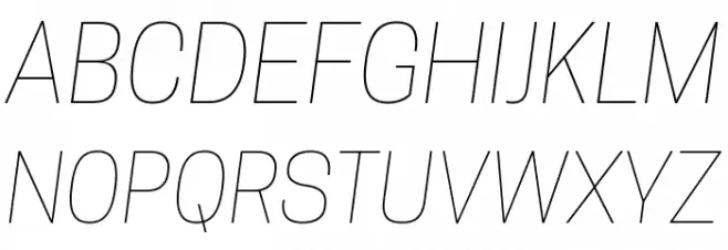 Tanohe Sans Thin Italic Polices MAJUSCULES