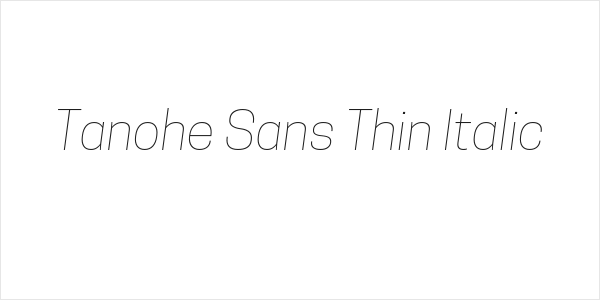 Tanohe Sans Thin Italic Logo