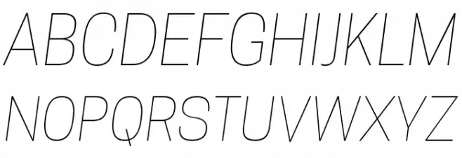 Tanohe Sans Thin Italic Fuentes MAYÚSCULAS