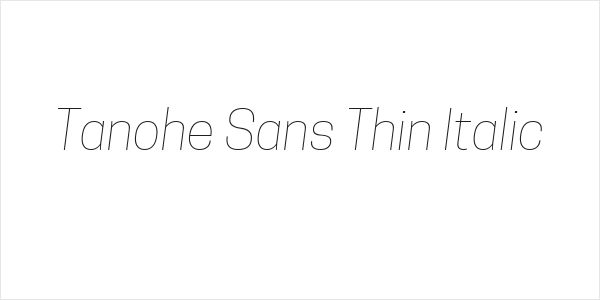 Tanohe Sans Thin Italic Logo