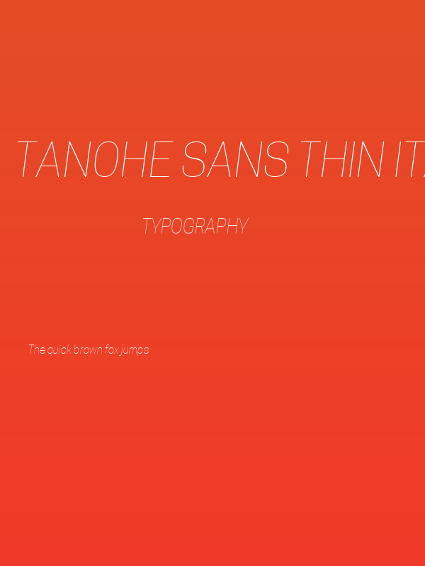 Tanohe Sans Thin Italic Poster
