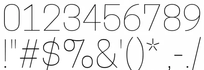 Tanohe Sans Thin Font OTHER CHARS