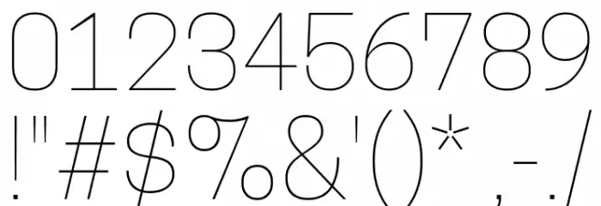 Tanohe Sans Thin Font OTHER CHARS