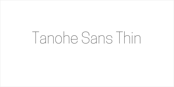 Tanohe Sans Thin Logo