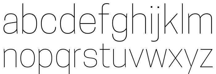 Tanohe Sans Thin Font LOWERCASE