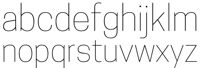 Tanohe Sans Thin Font LOWERCASE