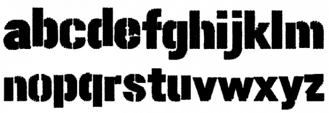 Tanque de Guerra Schriftart Kleinbuchstaben