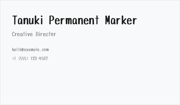 Tanuki Permanent Marker Business Card