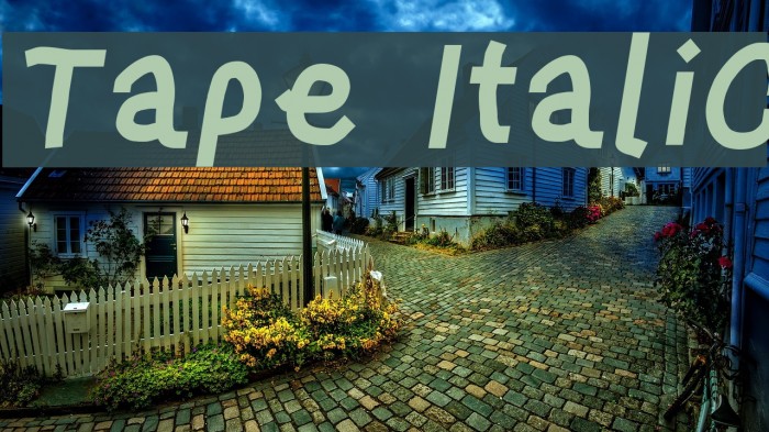 Tape Italic Font examples