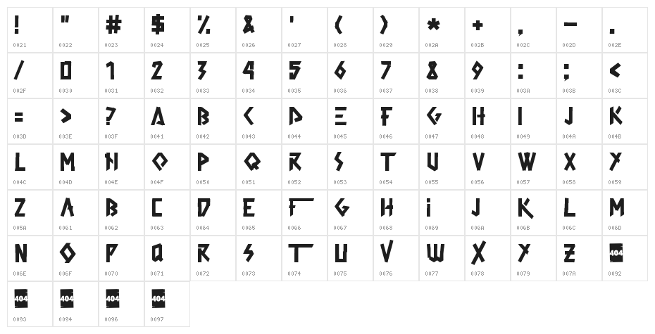 TapeFlow Character Map