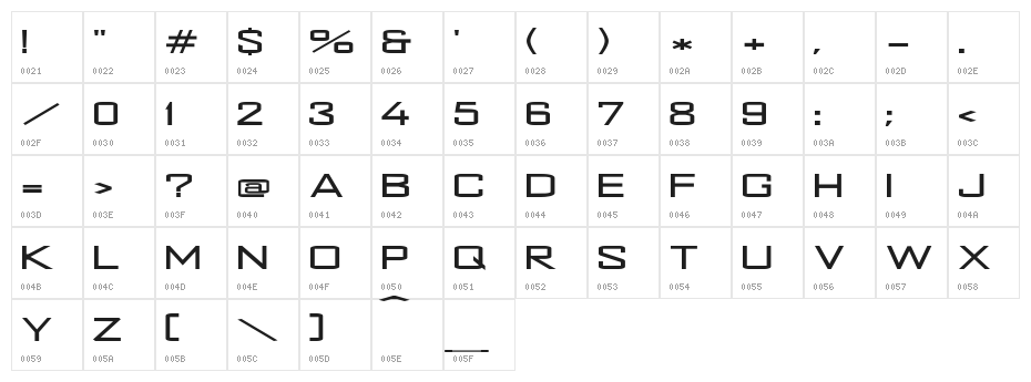 TapeGun Character Map