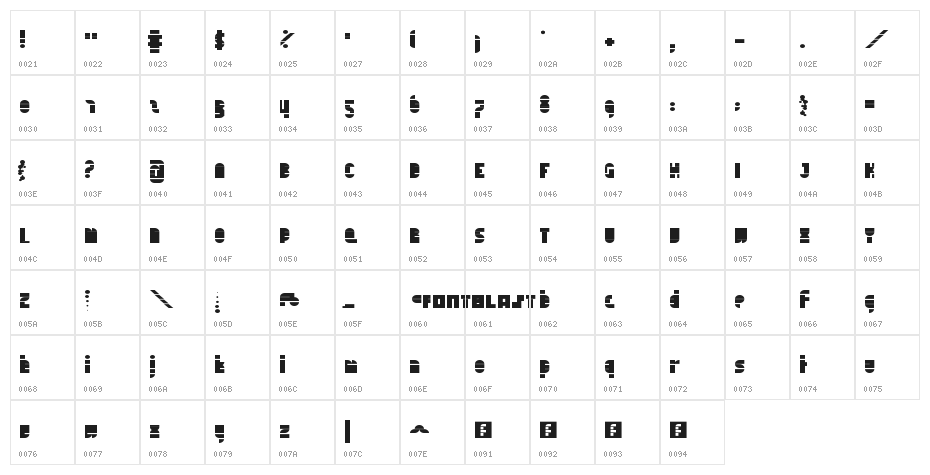 Tapedeck Regular Character Map