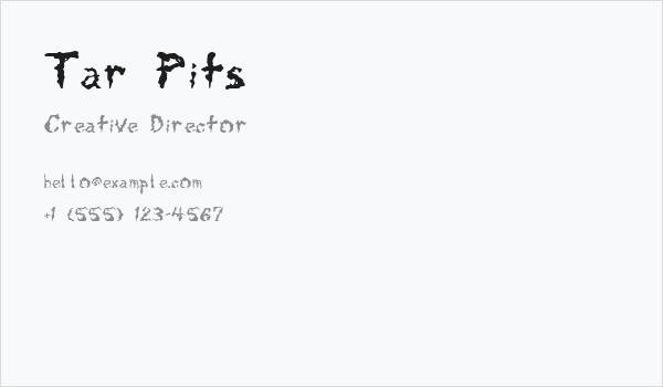 Tar Pits Business Card