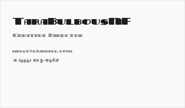 TaraBulbousNF Business Card