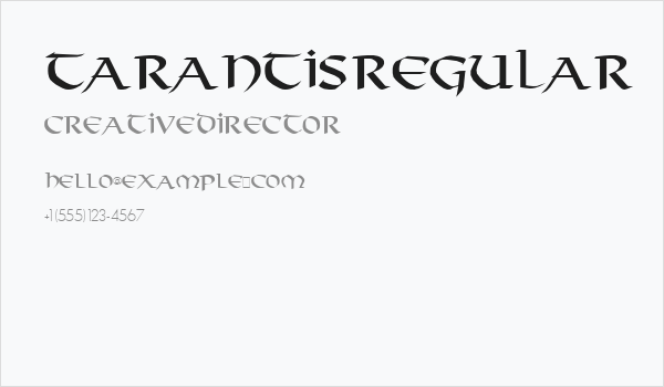 Tarantis Regular Business Card