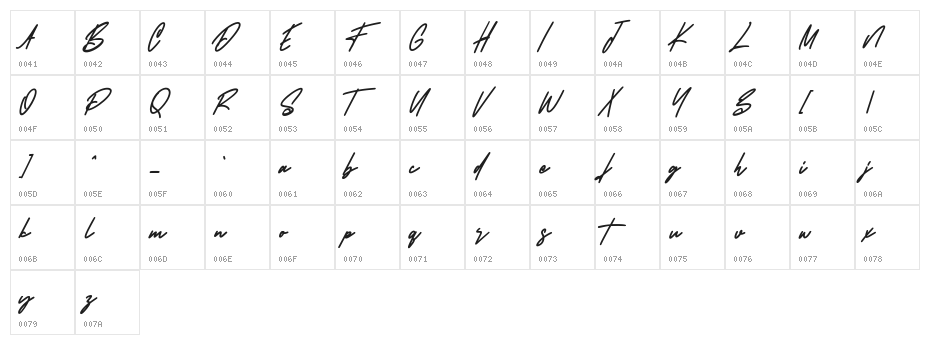 Tarboots Free Regular Character Map