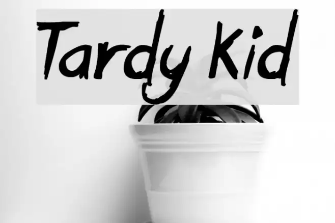 Tardy Kid Font examples