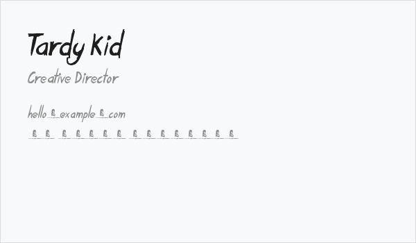 Tardy Kid Business Card