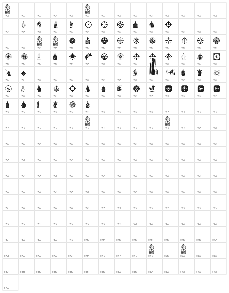 Target Shooting Character Map