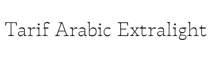 Tarif Arabic Extralight  Frei Schriftart Herunterladen