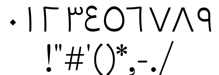 Tarif Arabic Light Font OTHER CHARS