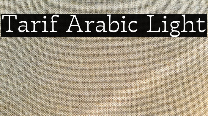 Tarif Arabic Light Example 2