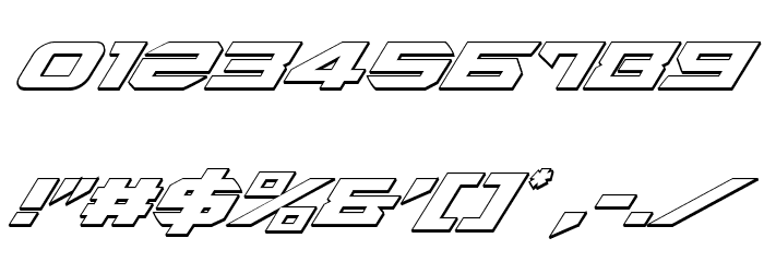 Tarrget 3D Italic Font OTHER CHARS