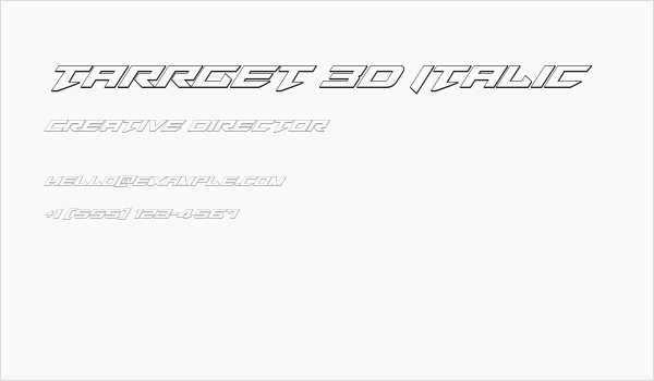 Tarrget 3D Italic Business Card