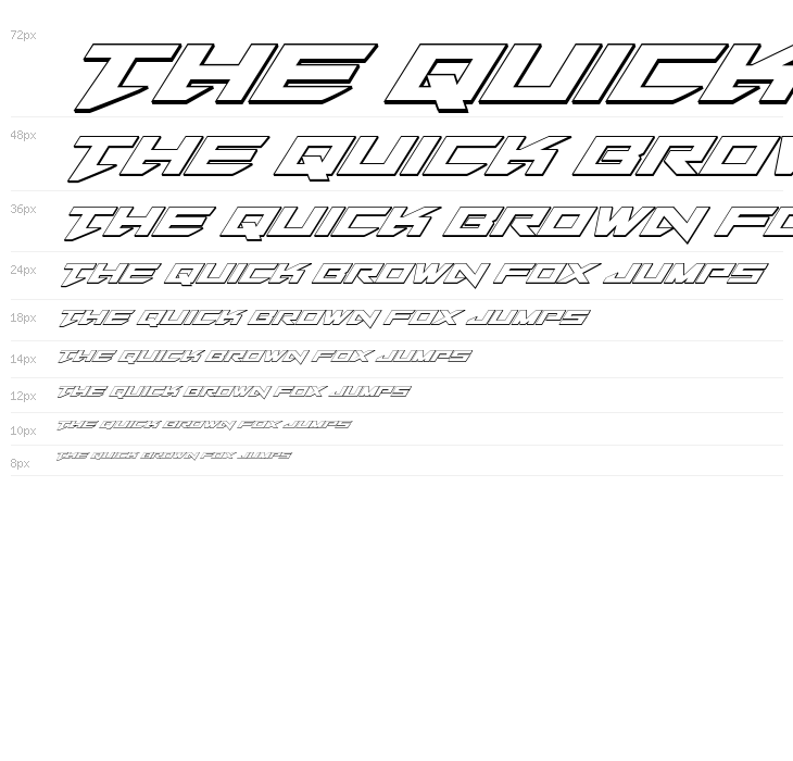 Tarrget 3D Italic Waterfall