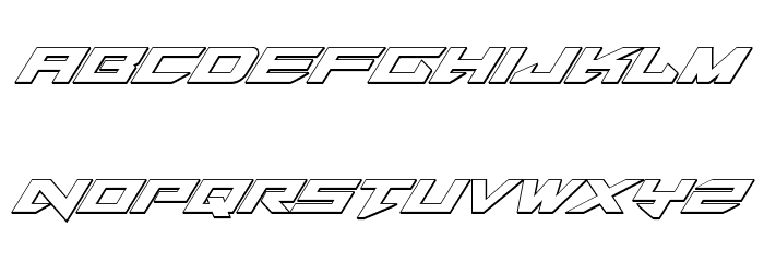 Tarrget 3D Italic Font LOWERCASE