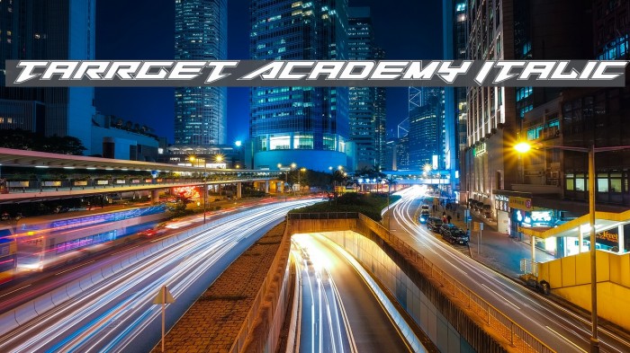 Tarrget Academy Italic Example 1