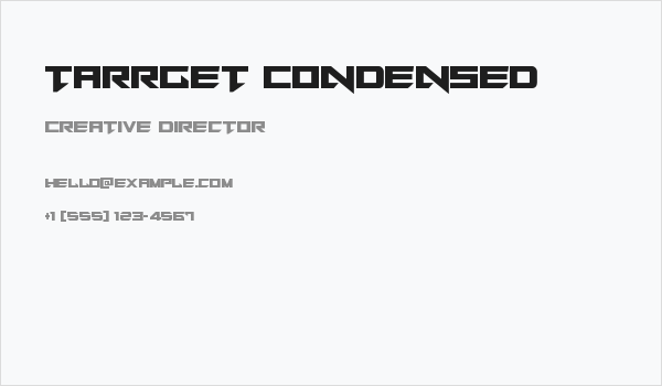 Tarrget Condensed Business Card