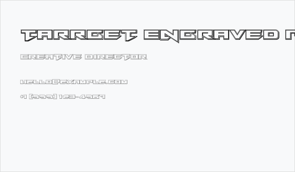 Tarrget Engraved Regular Business Card