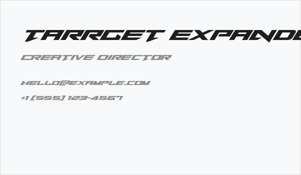 Tarrget Expanded Italic Business Card
